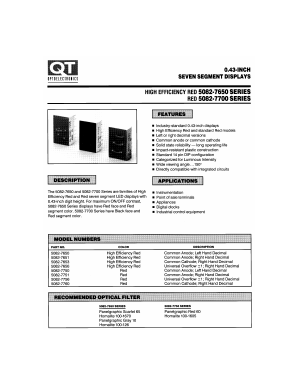 5082-7656 Datasheet PDF QT Optoelectronics => Fairchildsemi