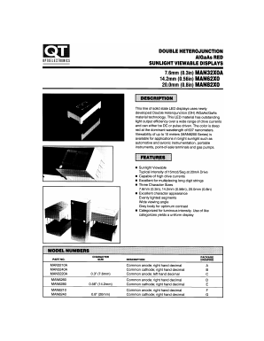 MAN82X0 Datasheet PDF QT Optoelectronics => Fairchildsemi