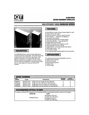 MAN6480 Datasheet PDF QT Optoelectronics => Fairchildsemi