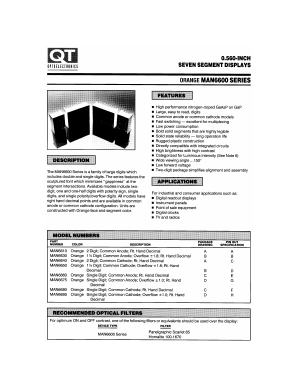 MAN6695 Datasheet PDF QT Optoelectronics => Fairchildsemi