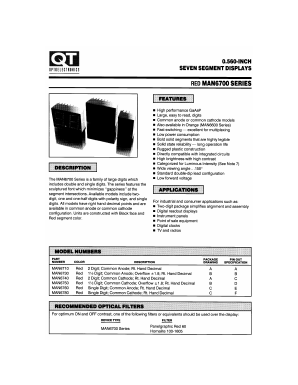 MAN6700 Datasheet PDF QT Optoelectronics => Fairchildsemi