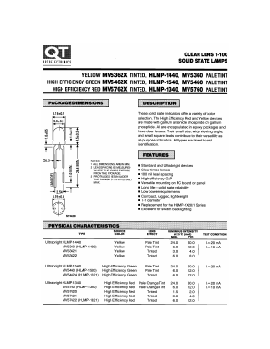 MV5460 Datasheet PDF QT Optoelectronics => Fairchildsemi