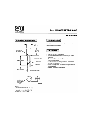 QED233 Datasheet PDF QT Optoelectronics => Fairchildsemi