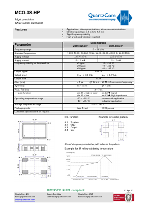 MCO-3S3-HP Datasheet PDF QUARTZCOM the communications company