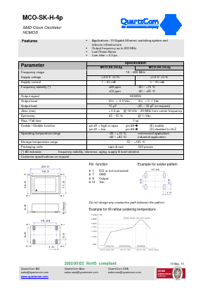 MCO-SK-3H-4P Datasheet PDF QUARTZCOM the communications company
