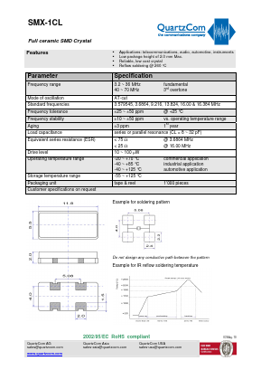 SMX-1CL Datasheet PDF QUARTZCOM the communications company