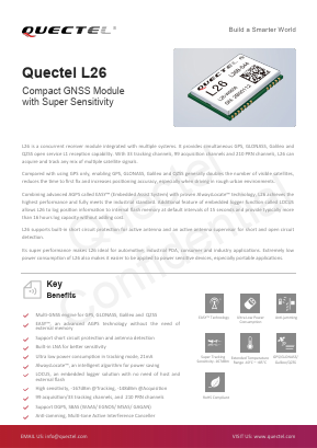 L26 Datasheet PDF Quectel Wireless Solutions Co., Ltd.