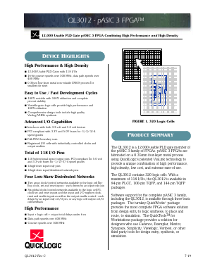 QL3012-3PL84I Datasheet PDF QuickLogic Corporation