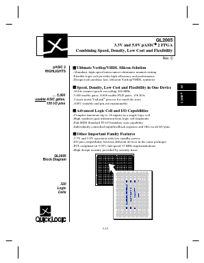 QL2005-0PL84C Datasheet PDF QuickLogic Corporation