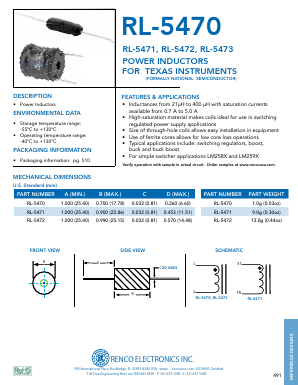 RL-5472-1 Datasheet PDF RENCO ELECTRONICS, INC.