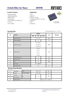 SF8700 Datasheet PDF RFHIC