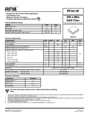 RF3613E Datasheet PDF RF Monolithics, Inc