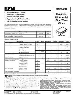 SC3040B Datasheet PDF RF Monolithics, Inc