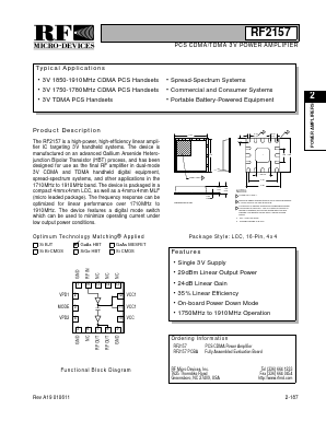 RF2157PCBA Datasheet PDF RF Micro Devices