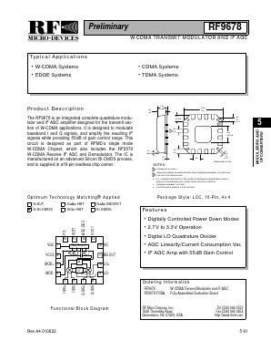 RF9678 Datasheet PDF RF Micro Devices