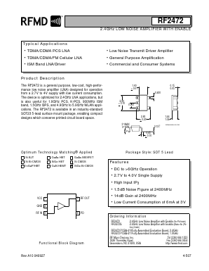 RF2472PCBA-411 Datasheet PDF RF Micro Devices