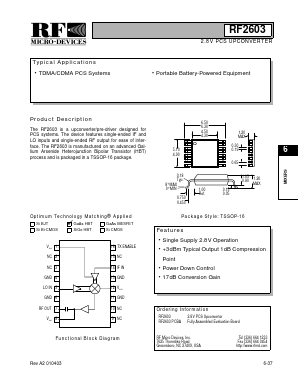 RF2603 Datasheet PDF RF Micro Devices