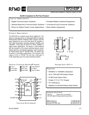 RF2103P Datasheet PDF RF Micro Devices