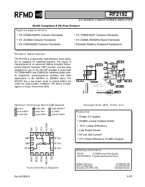 RF2192PCBA-41X Datasheet PDF RF Micro Devices
