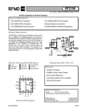 RF2196PCBA-41X Datasheet PDF RF Micro Devices