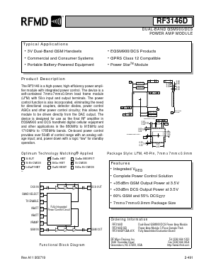 RF3146DSB Datasheet PDF RF Micro Devices