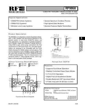 RF9958 Datasheet PDF RF Micro Devices