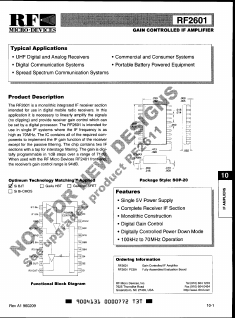RF2601 Datasheet PDF RF Micro Devices