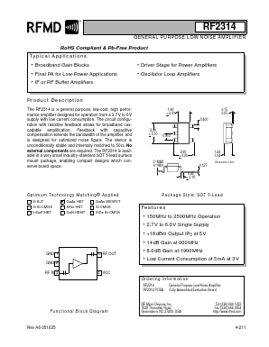 RF2314 Datasheet PDF RF Micro Devices