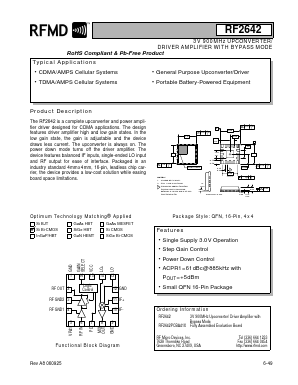 RF2642PCBA41X Datasheet PDF RF Micro Devices