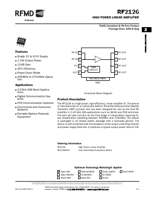 RF2126PCK Datasheet PDF RF Micro Devices