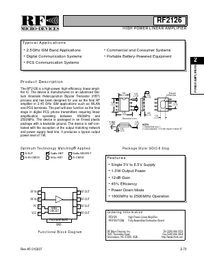 RF2126_07 Datasheet PDF RF Micro Devices