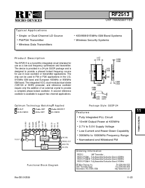 RF2513PCBA-M Datasheet PDF RF Micro Devices