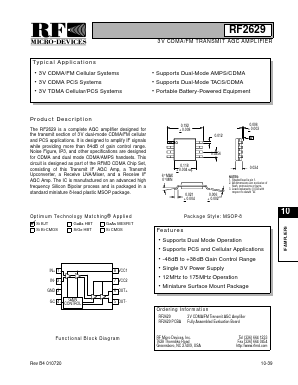 RF2629PCBA Datasheet PDF RF Micro Devices