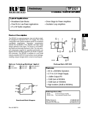 RF2321 Datasheet PDF RF Micro Devices