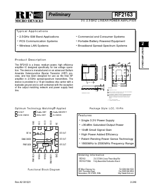 RF2163 Datasheet PDF RF Micro Devices