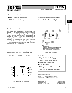 RF2127 Datasheet PDF RF Micro Devices