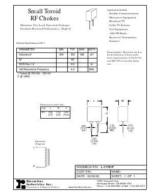 L-11781F Datasheet PDF Rhombus Industries Inc.