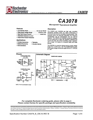 CA3078AE Datasheet PDF Rochester Electronics