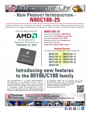 N80C188 Datasheet PDF Rochester Electronics