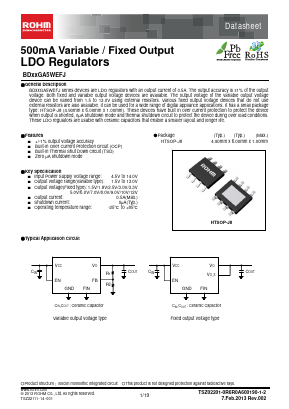 BDXXGA5WEFJ Datasheet PDF ROHM Semiconductor