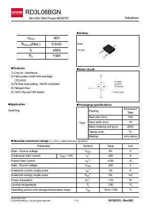 RD3L08BGN Datasheet PDF ROHM Semiconductor