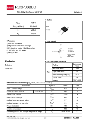RD3P08BBD Datasheet PDF ROHM Semiconductor