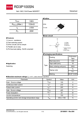 RD3P100SN Datasheet PDF ROHM Semiconductor