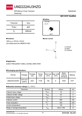 UM2222AU3HZG Datasheet PDF ROHM Semiconductor