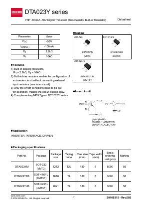 DTA023YEB Datasheet PDF ROHM Semiconductor