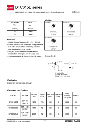 DTC015E Datasheet PDF ROHM Semiconductor