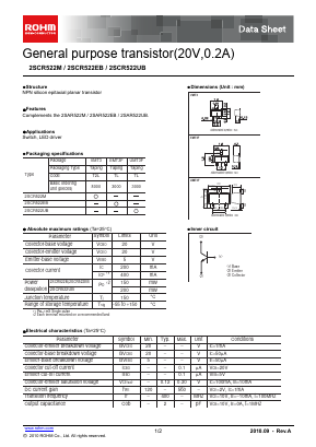 2SCR522EB Datasheet PDF ROHM Semiconductor