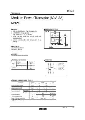 MP6Z3 Datasheet PDF ROHM Semiconductor