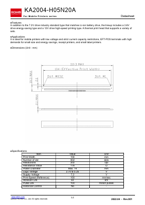 KA2004-H05N20A Datasheet PDF ROHM Semiconductor