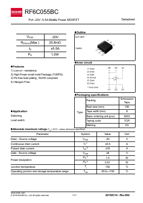 RF6C055BC Datasheet PDF ROHM Semiconductor